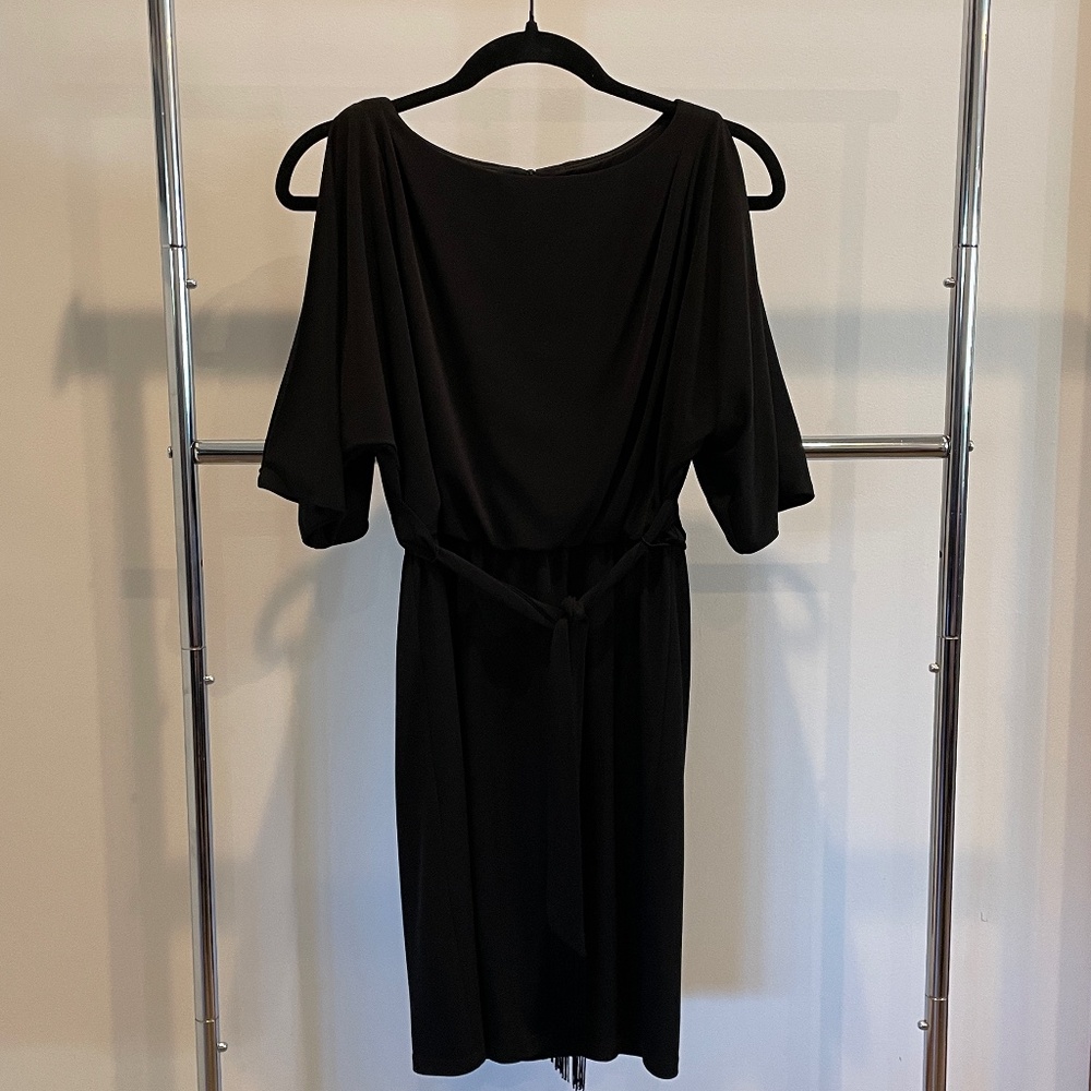 Black Jessica Simpson dress with tassel belt
